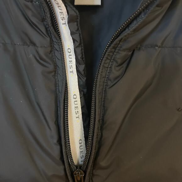 QUEST Sz L Black Down Puffer Vest Warm Outdoor Insulated Layer - Picture 4 of 8